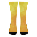 Yellow Polygonal Geometric Print Crew Socks