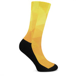 Yellow Polygonal Geometric Print Crew Socks