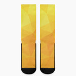 Yellow Polygonal Geometric Print Crew Socks