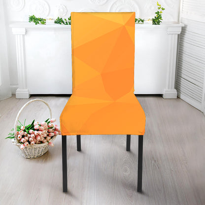 Yellow Polygonal Geometric Print Dining Chair Slipcover