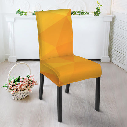 Yellow Polygonal Geometric Print Dining Chair Slipcover