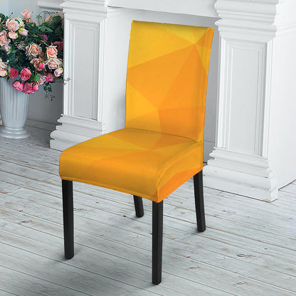Yellow Polygonal Geometric Print Dining Chair Slipcover