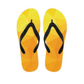 Yellow Polygonal Geometric Print Flip Flops