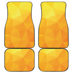 Yellow Polygonal Geometric Print Front and Back Car Floor Mats