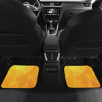 Yellow Polygonal Geometric Print Front and Back Car Floor Mats