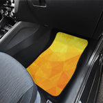 Yellow Polygonal Geometric Print Front and Back Car Floor Mats