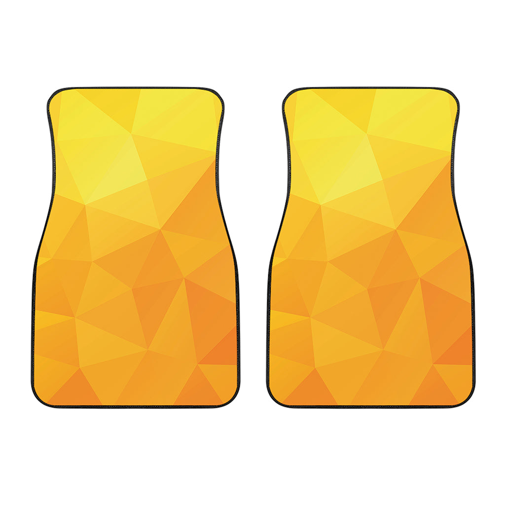 Yellow Polygonal Geometric Print Front Car Floor Mats