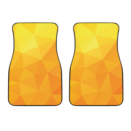 Yellow Polygonal Geometric Print Front Car Floor Mats