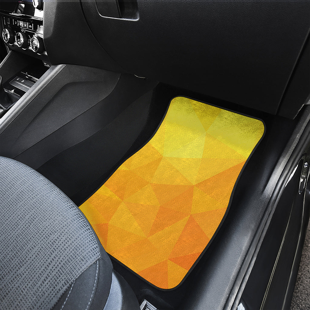 Yellow Polygonal Geometric Print Front Car Floor Mats