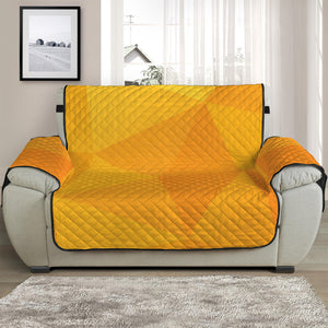 Yellow Polygonal Geometric Print Half Sofa Protector