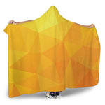 Yellow Polygonal Geometric Print Hooded Blanket