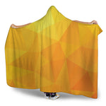 Yellow Polygonal Geometric Print Hooded Blanket