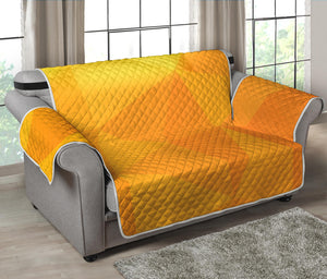 Yellow Polygonal Geometric Print Loveseat Protector