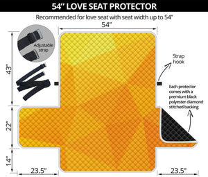 Yellow Polygonal Geometric Print Loveseat Protector