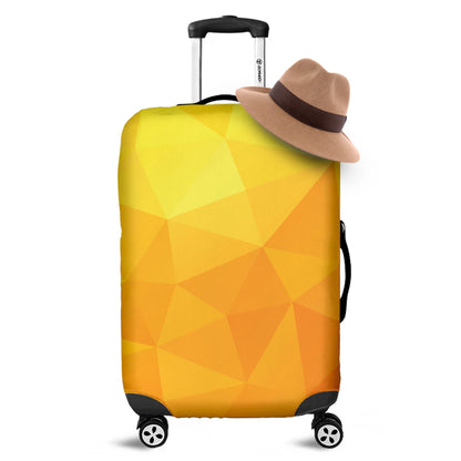 Yellow Polygonal Geometric Print Luggage Cover
