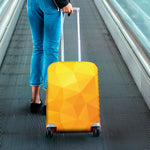 Yellow Polygonal Geometric Print Luggage Cover