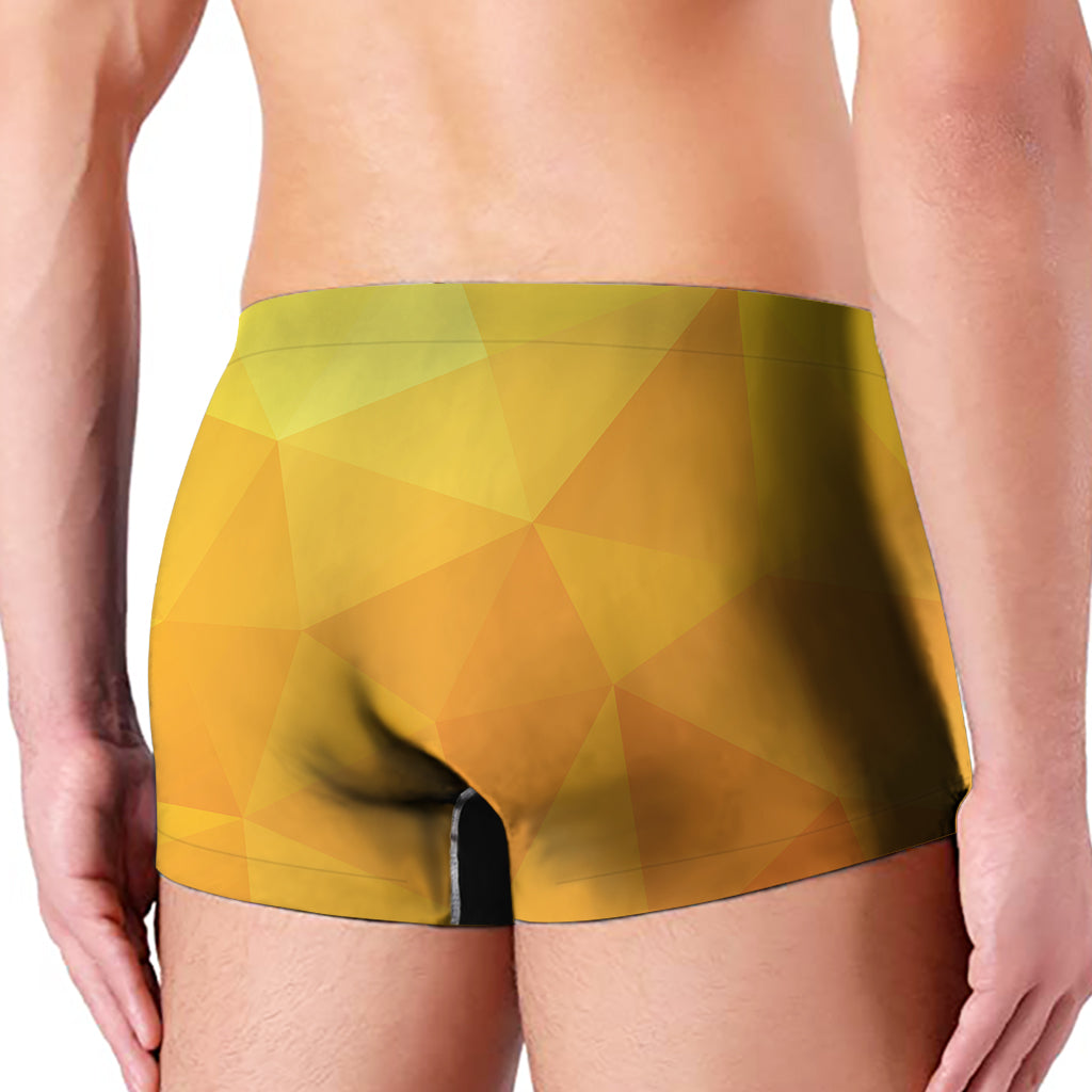 Yellow Polygonal Geometric Print Men's Boxer Briefs