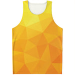 Yellow Polygonal Geometric Print Men's Tank Top