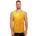 Yellow Polygonal Geometric Print Men's Tank Top