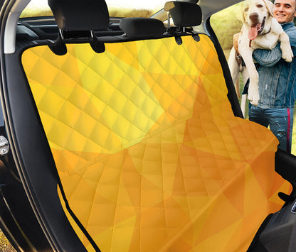Yellow Polygonal Geometric Print Pet Car Back Seat Cover