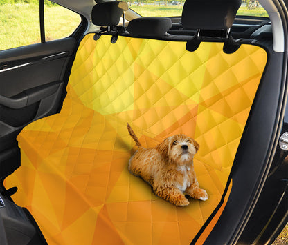 Yellow Polygonal Geometric Print Pet Car Back Seat Cover