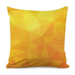 Yellow Polygonal Geometric Print Pillow Cover