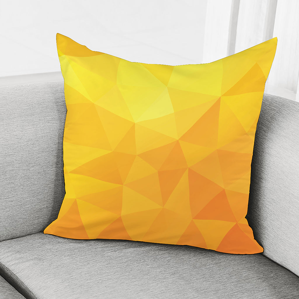 Yellow Polygonal Geometric Print Pillow Cover