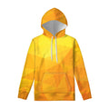 Yellow Polygonal Geometric Print Pullover Hoodie