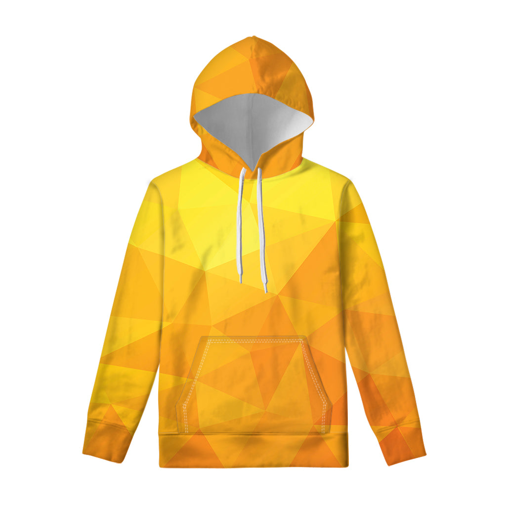Yellow Polygonal Geometric Print Pullover Hoodie