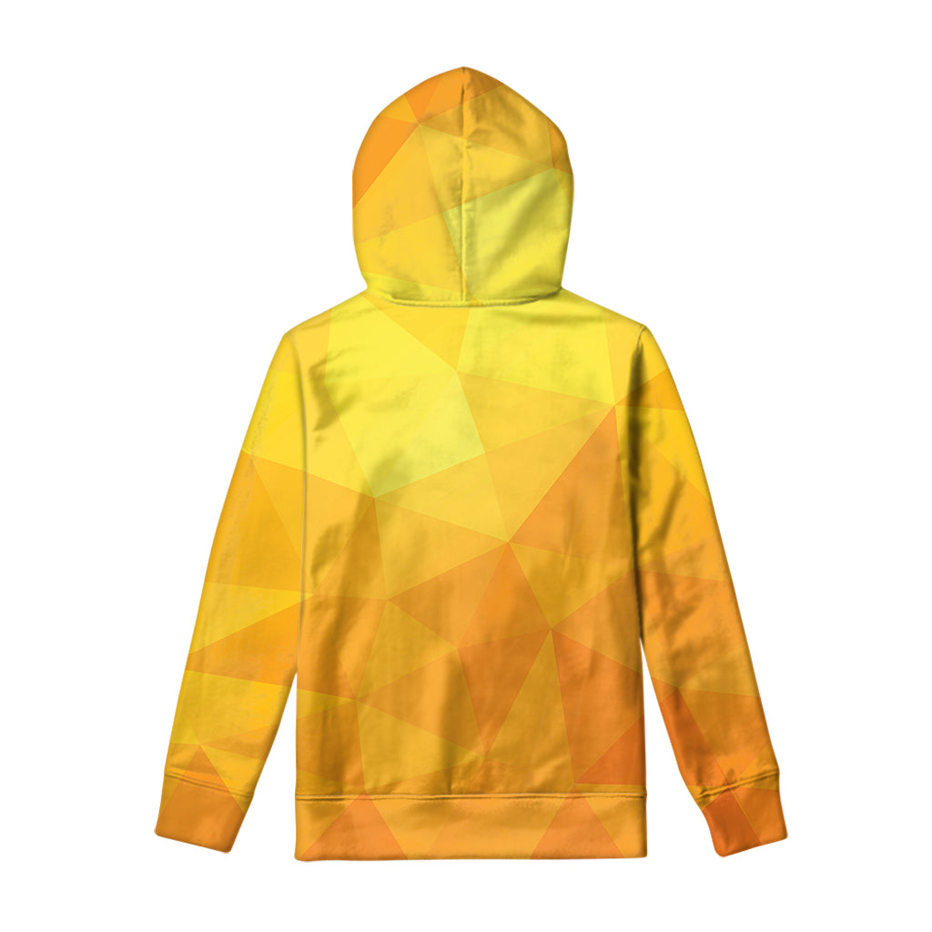 Yellow Polygonal Geometric Print Pullover Hoodie