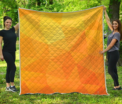 Yellow Polygonal Geometric Print Quilt
