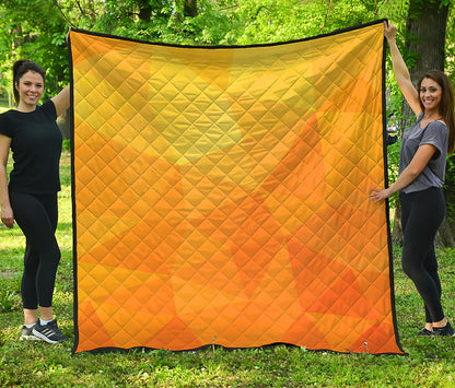 Yellow Polygonal Geometric Print Quilt