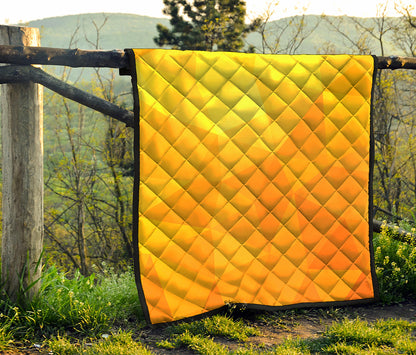 Yellow Polygonal Geometric Print Quilt