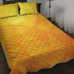 Yellow Polygonal Geometric Print Quilt Bed Set