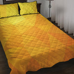 Yellow Polygonal Geometric Print Quilt Bed Set