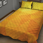 Yellow Polygonal Geometric Print Quilt Bed Set