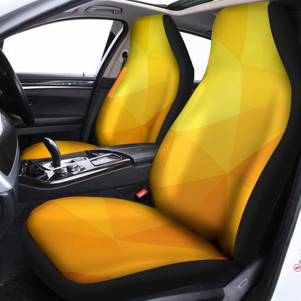 Yellow Polygonal Geometric Print Universal Fit Car Seat Covers