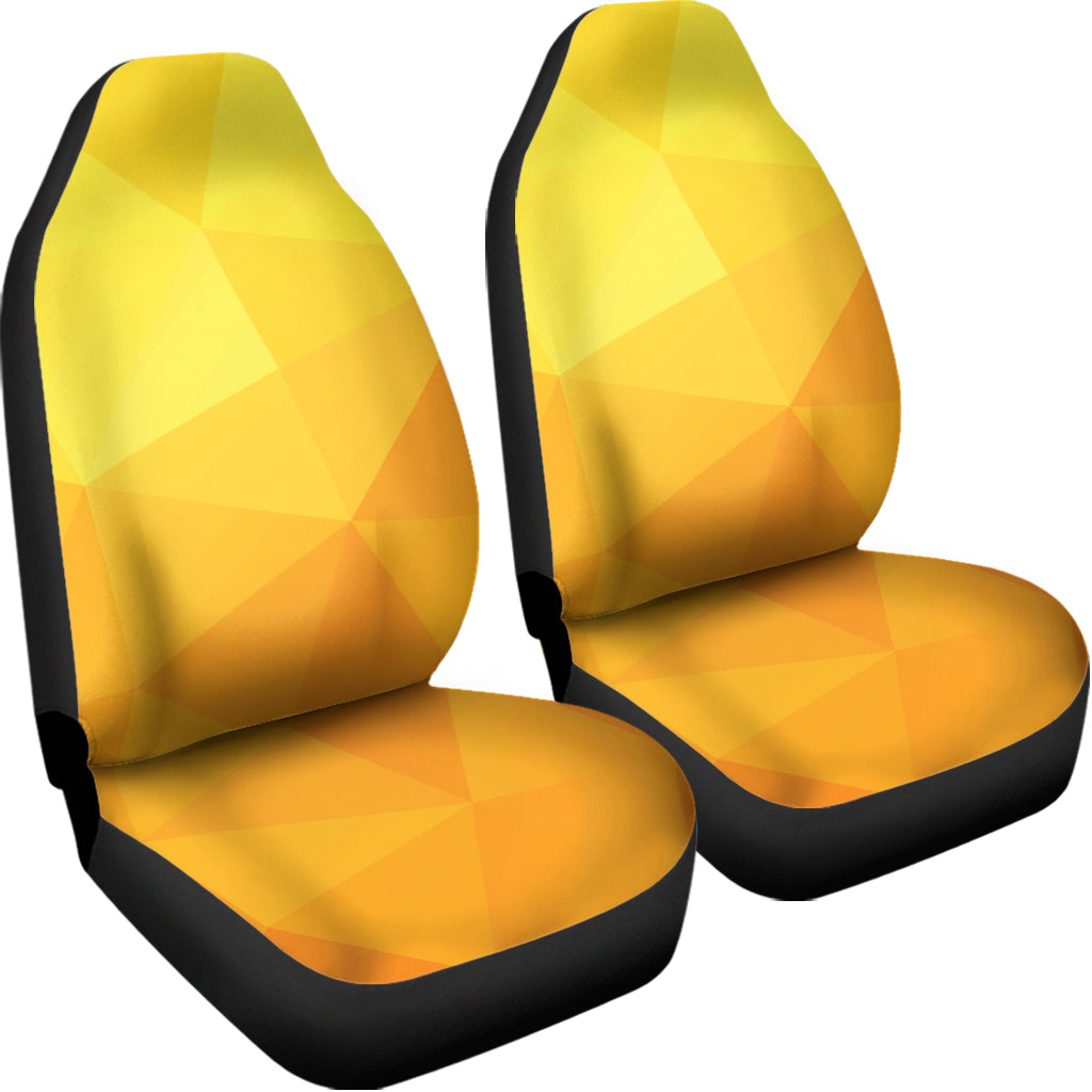 Yellow Polygonal Geometric Print Universal Fit Car Seat Covers