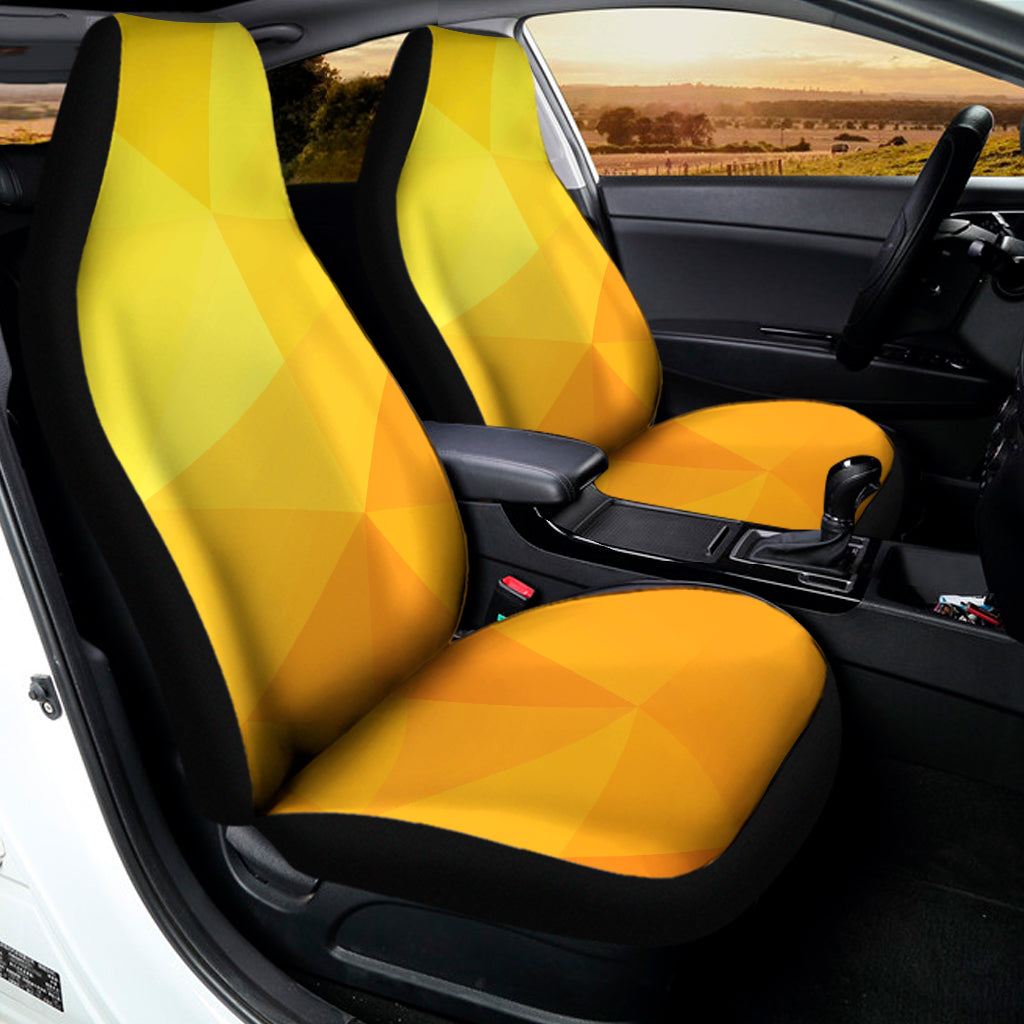 Yellow Polygonal Geometric Print Universal Fit Car Seat Covers