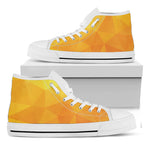 Yellow Polygonal Geometric Print White High Top Shoes