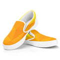 Yellow Polygonal Geometric Print White Slip On Sneakers