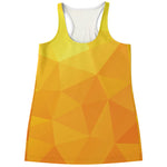 Yellow Polygonal Geometric Print Women's Racerback Tank Top