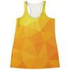 Yellow Polygonal Geometric Print Women's Racerback Tank Top