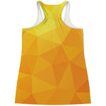 Yellow Polygonal Geometric Print Women's Racerback Tank Top