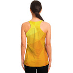 Yellow Polygonal Geometric Print Women's Racerback Tank Top