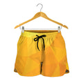 Yellow Polygonal Geometric Print Women's Shorts