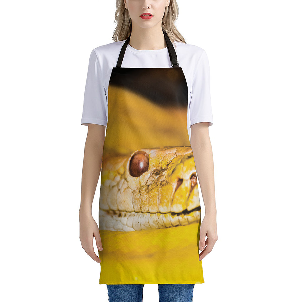 Yellow Python Snake Print Apron