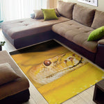Yellow Python Snake Print Area Rug