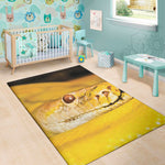 Yellow Python Snake Print Area Rug