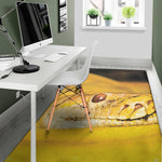 Yellow Python Snake Print Area Rug
